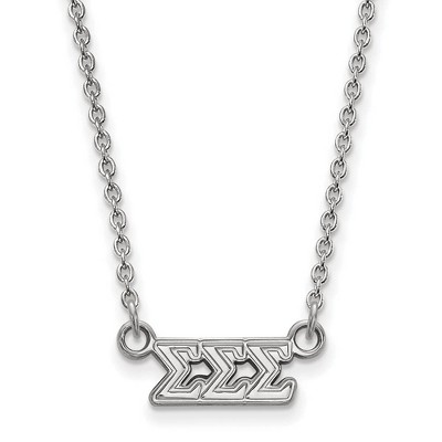 Black Bow Jewelry Sterling Silver Sigma Sigma Sigma Greek Life Necklace 18 Inch