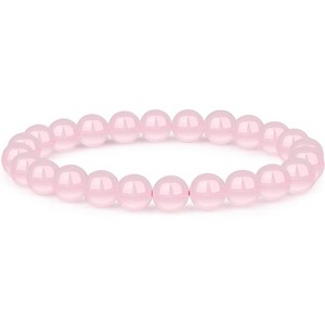 8mm Beaded Bracelets with Natural Gemstones for Women & Men, Elastic Adjustable Protection Crystal Bracelet - 1 of 4