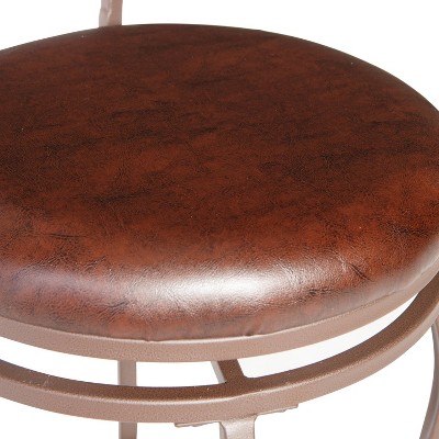 Casey Trio Brown Faux Leather Adjustable Swivel Stools