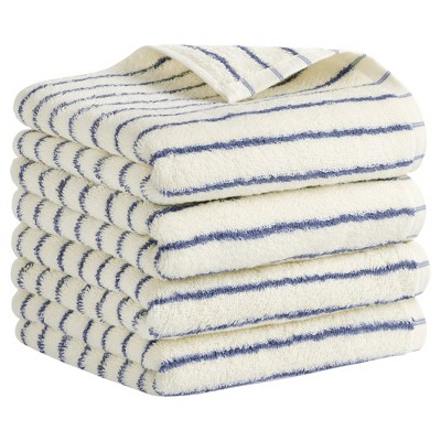 REGALWOVEN Stripe Pattern Cotton Soft Absorbent Durable Hand Towel 14" x 30"
