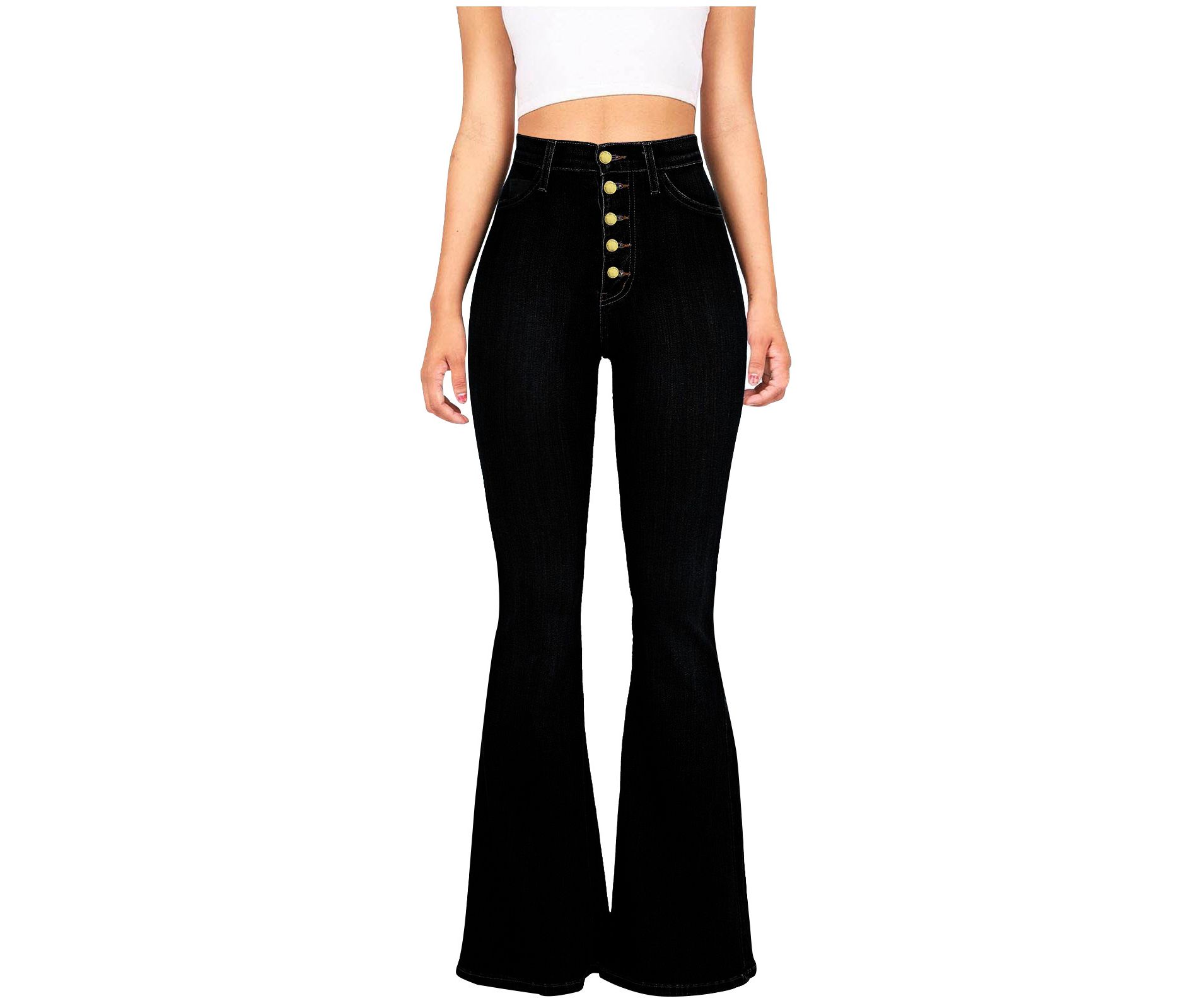 Womens Pants High Waist Denim Jeans Stretchy Fitted Pants