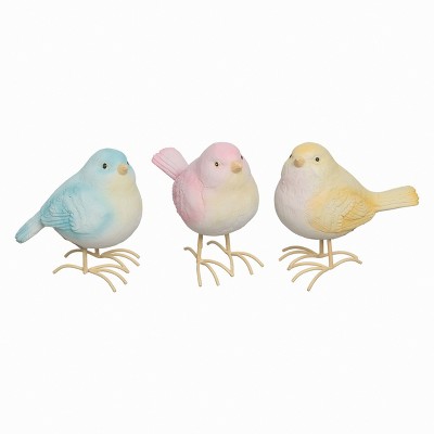 Transpac Small Resin Pastel Bird Set of 3 Spring Home Decorations
