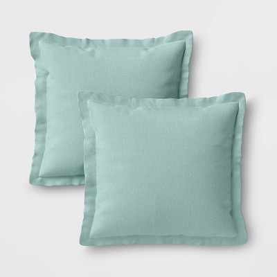 2pk Outdoor Throw Pillows DuraSeason Fabric™ Aqua - Threshold™