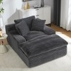 Beautyolove Oversized Polyester Upholstered Square Arm Chaise Lounge Full Foam Sofa Couch with Pillows - 3 of 4