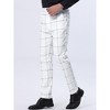 Lars Amadeus Men's Slim Fit Flat Front Business Checked Printed Trousers - 2 of 4