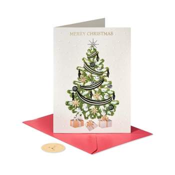 12ct Papyrus Metallic Christmas Tree & Gifts Boxed Greeting Cards