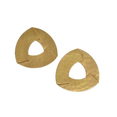 SOHI Women's Gold Dented Drop Earrings