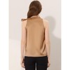 INSPIRE CHIC Women's Elegant Satin Sleeveless Bow Tie Mock Neck Solid Work Blouse - 4 of 4