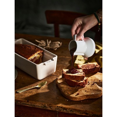 Ecru Ceramic Rectangular Non-stick Loaf Pan, 14 in