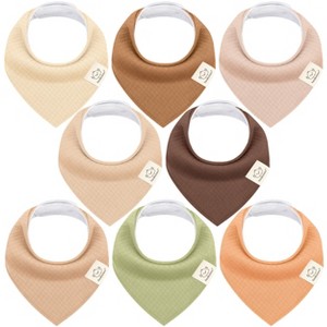 8pk Organic Quin Bandana Bibs, Baby Bibs for Drooling and Teething, Cotton Drool Bibs for Baby Girl, Baby Boy - 1 of 4