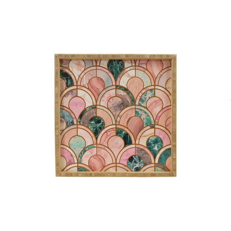 Emanuela Carratoni Rose Gold Marble Inlays Square Bamboo Tray - Deny Designs, 2 of 7
