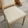 Sapphtopaz French Style Dining Chairs Set of 2 Linen Fabric Upholstered Backrest Chair with Square Back and Wood Legs for Kitchen, Dining Room - 2 of 4