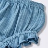 Baby Girls' 2pc Embroidered Floral Gauze Top & Bottom Set - Cloud Island™ Blue - 4 of 4