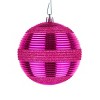 National Tree Company First Traditions Christmas Tree Ornaments, Hot Pink with Glitter Stripes, Set of 4 - 3 of 4