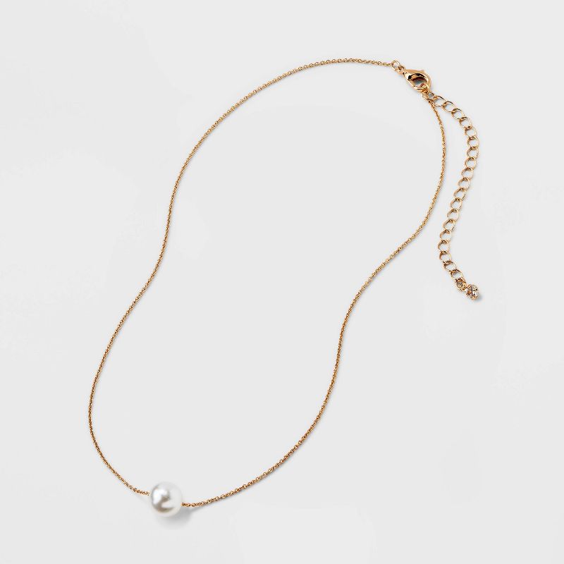 Pearl Pendant Thin Necklace - A New Day&#8482; Gold, 4 of 6