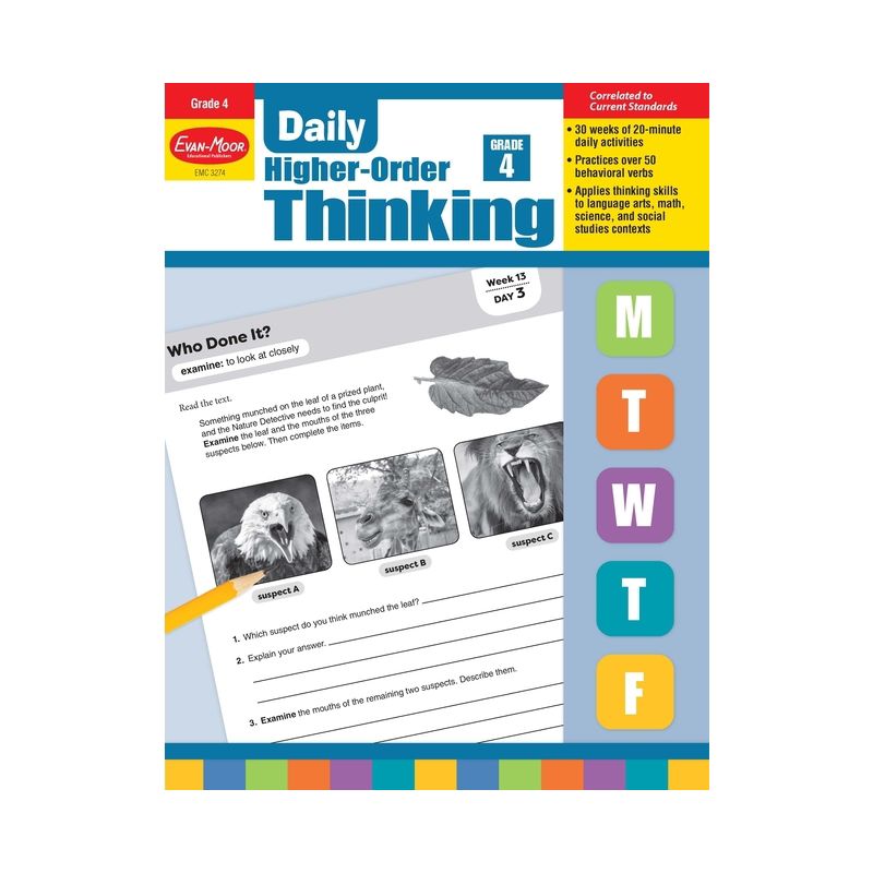 Daily Higher-Order Thinking, Grade 4 Teacher Edition - by  Evan-Moor Educational Publishers (Paperback), 1 of 2