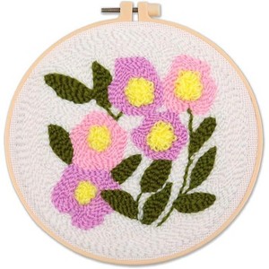 Punch Needle Kit for Beginners, Flower Pattern Punching Starter Kits, Craft Embroidery Kit, Punch Needle with Instructions - 1 of 3