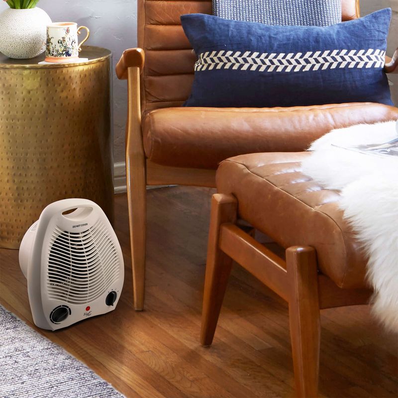 Vie Air 1500W Portable 2 Settings White Office Fan Heater with Adjustable Thermostat, 5 of 6