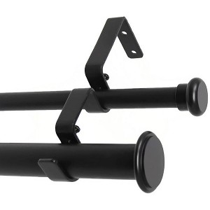 Urbanest Bouton Flat Button 1-inch 5-8 inch Double Drapery Curtain Window Rod Set - 1 of 4