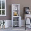GlasFlength Kitchen Storage Kitchen Pantry Cabinet Tall Cabinet Freestanding Storage Cupboard for Dining Room, White, 15.74"*17.71"*59.29" - 3 of 4