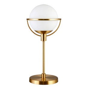 Hudson and Canal 21" Tall Globe and Stem Table Lamp with Glass Shade Brass/Clear: Metal Base, UL Listed, 60W Max - 1 of 4