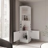 BDELITE Corner Bar Cabinet with Glass Rack, Double Door Cabinet, Eight Built-In Wine Rack-18.5*18.5*71.1 Inch, White - 4 of 4