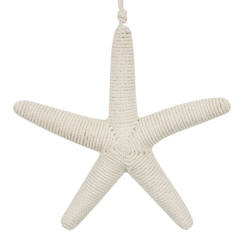 13"x13" Jute Starfish Handmade Wrapped Wall Decor with Hanging Rope - Olivia & May, 3 of 9
