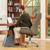 Mid-Century Modern Brownish Leatherette Adjustable Swivel High Back Office Chair Gray - Glitzhome: Upholstered with Fixed Arms & Plywood Frame - 4 of 4
