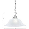Toltec Lighting Any 1 - Light Pendant in  Brushed Nickel with 16" White Marble  Shade - 2 of 2
