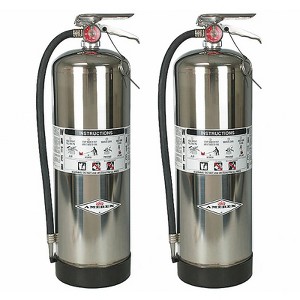 Amerex 240 2.5 Gallon Class A Water Fire Extinguisher with Aluminum Valve & Wall Hanger - 2 Pack - 1 of 4
