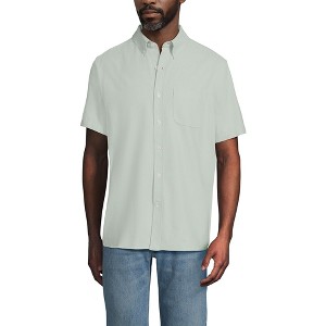 lands end short sleeve dress shirts Lands' End Men's Short Sleeve No Iron Pinpoint Dress Shirt