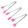 Unique Bargains Stainless Steel Silicone Tips Heart Hand Glove Shape Mini Food Tongs 3 Pcs - 3 of 4