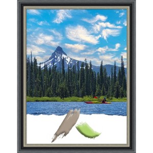 Amanti Art Theo Black Silver Wood Picture Frame - 1 of 4