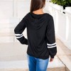 Anna-Kaci Women's Button-Front Hoodie with Stripe Sleeve Detail and Relaxed Fit for Casual Looks - 3 of 4