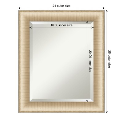 Elegant Brushed Honey Gold Framed Rectangular Wall Mirror