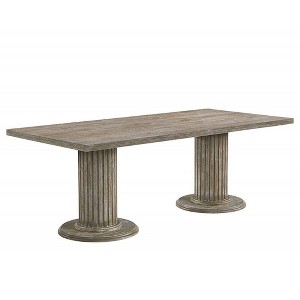 84" Gabrian Dining Table Reclaimed Finish: Double Pedestal, 8 Seats - Acme Furniture - 1 of 4