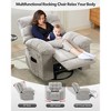 Rocking Recliner Chair,360¡ã Swivel Rocker Chair for Living Room,Upholstered Fabric Glider Nursery Chair with Side Pockets for Small Spaces - 4 of 4