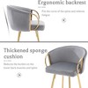 QingMoon Modern Velvet Bar Stools, 30" Counter Height Chairs Set of 2 with Gold Legs and Chrome Footrest for Kitchen Island, Home Pub - 2 of 4
