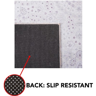Beige Easy-Care Synthetic 6' x 9' Non-Slip Area Rug