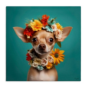 Stupell Industries Floral Chihuahua Portrait, 30" x 30" - 1 of 4