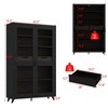 Famapy Black Modern - Style Bookcase with Magnetic - Suction Glass Doors and Internal Drawers - 3 of 4