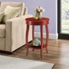 FONTOI Round End Table with Bottom Shelf, 2-Tier Side Table, Coffee Table for Bedroom Living Room, Red, 18.5"*24.5"*18.5" - 2 of 4
