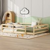 CAVINAS Twin/Full Size Montessori Bed Frame with High Fence,Modern Floor Bed for Kids Room,Bedroom - 2 of 4