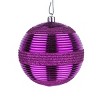 National Tree Company First Traditions Christmas Tree Ornaments, Purple with Glitter Stripes, Set of 6 - image 3 of 4