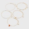 Strawberry Flower and Acrylic Pearl Choker Necklace Set 5pc - Wild Fable™ Metallic Gold - 2 of 4