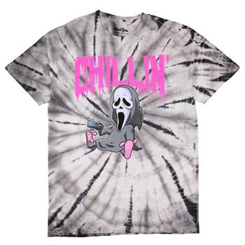 Scream Horror Film Men's Ghost Face Chillin' Tie-Dye Graphic Print T-Shirt Adult