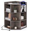 Grey three-layer corner cabinet with charging station - 4 of 4