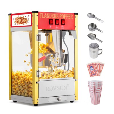 ROVSUN Popcorn Machine Movie Theater Style with 8 Ounce Kettle Makes Up to 32 Cups, Countertop Popcorn Maker Commercial Popcorn Machine
