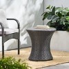 PE Rattan Outdoor Coffee Table,Accent Table With Aluminum Frame,Round Displaying End Table For Garden Balcony,No Assembly-Coolbibila - 2 of 4