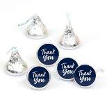 Big Dot of Happiness Navy Blue Elegantly Simple - Guest Party Favors Round Candy Sticker Favors - Labels Fits Chocolate Candy (1 sheet of 108)